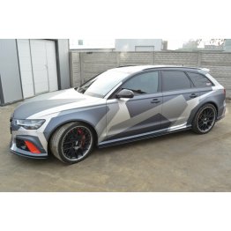 Накладки сплиттеры на пороги на Audi RS6 C7